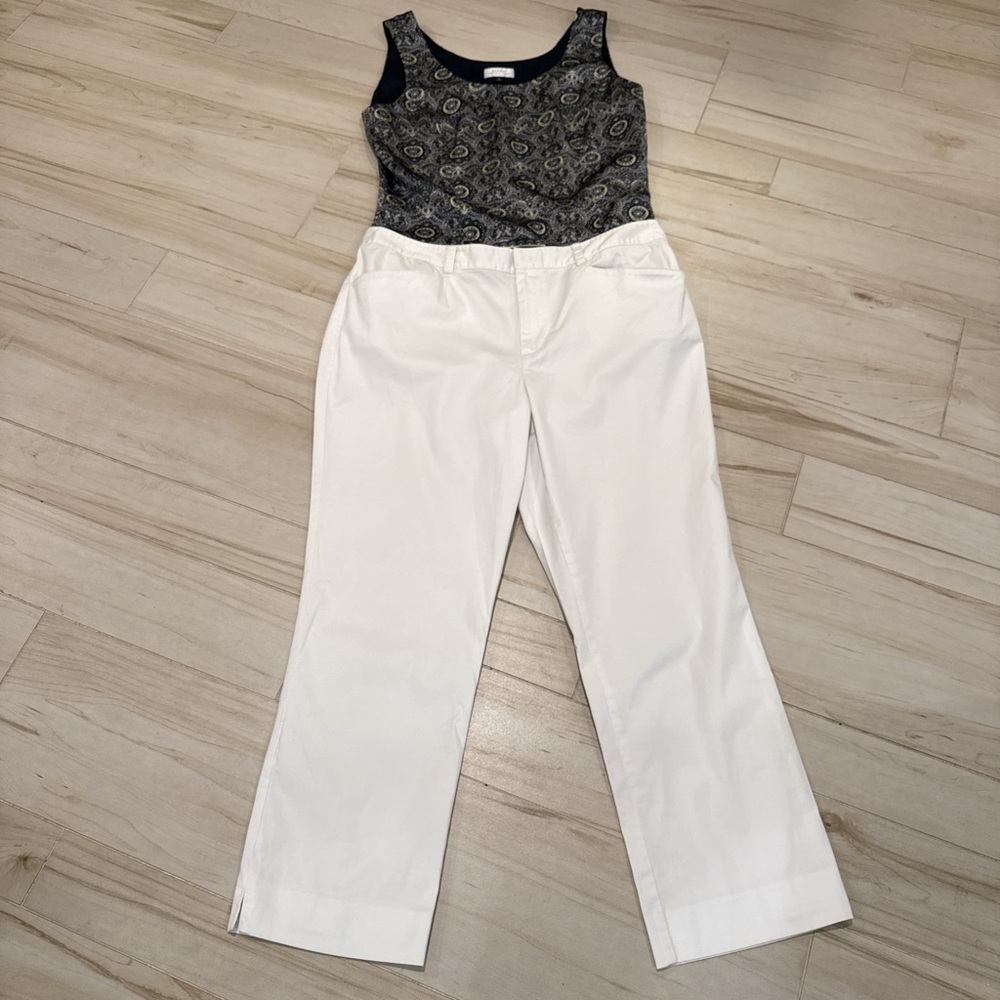 LAUREN RALPH LAUREN WHITE 100% COTTON TROUSER PANTS – SIZE 12 🤍 - Picture 2 of 8